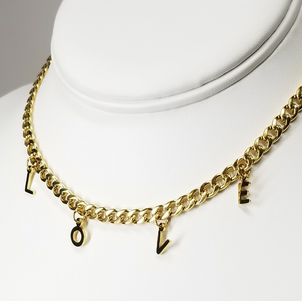 L.O.V.E. Charms Choker Necklace NEW - Picture 4 of 7